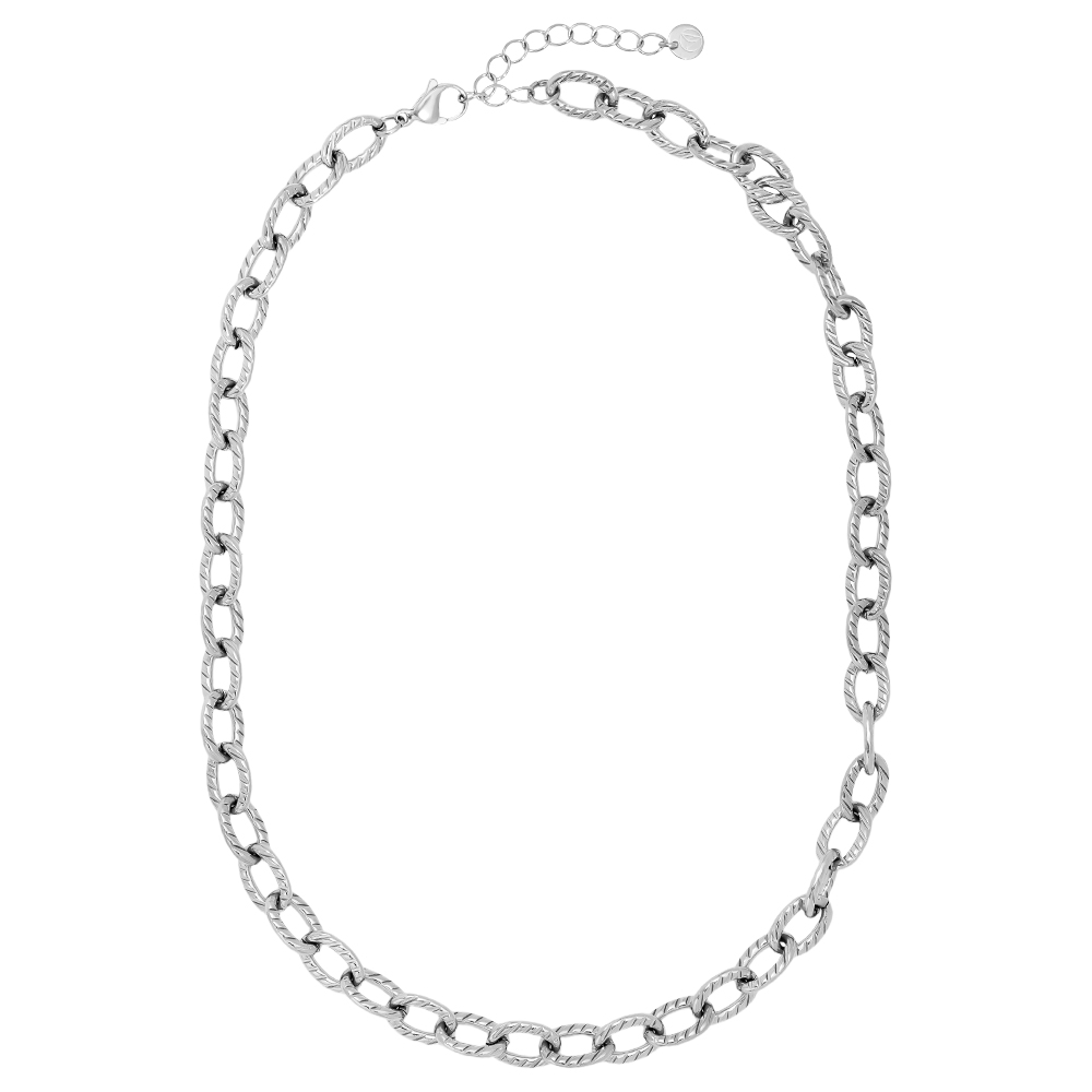 Edelstahl Halskette 44cm Oval Chain