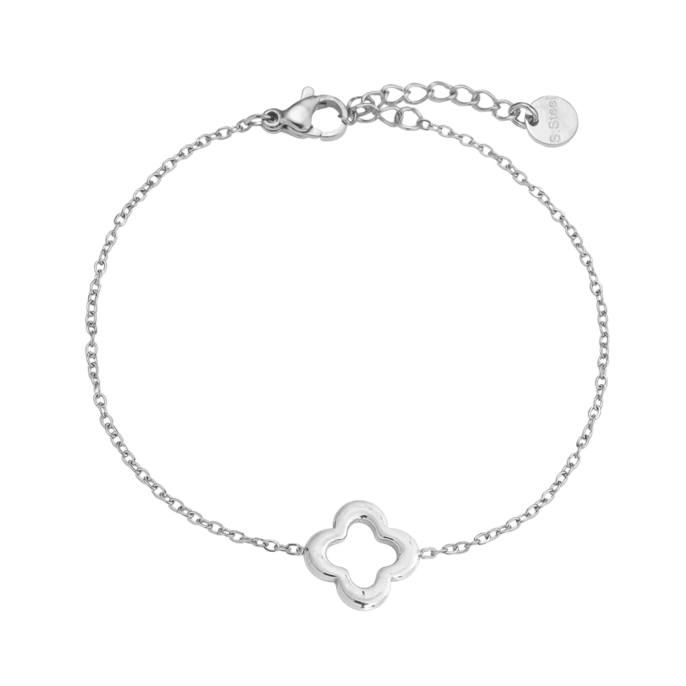 Edelstahl Armband 16cm Glückskleeblatt