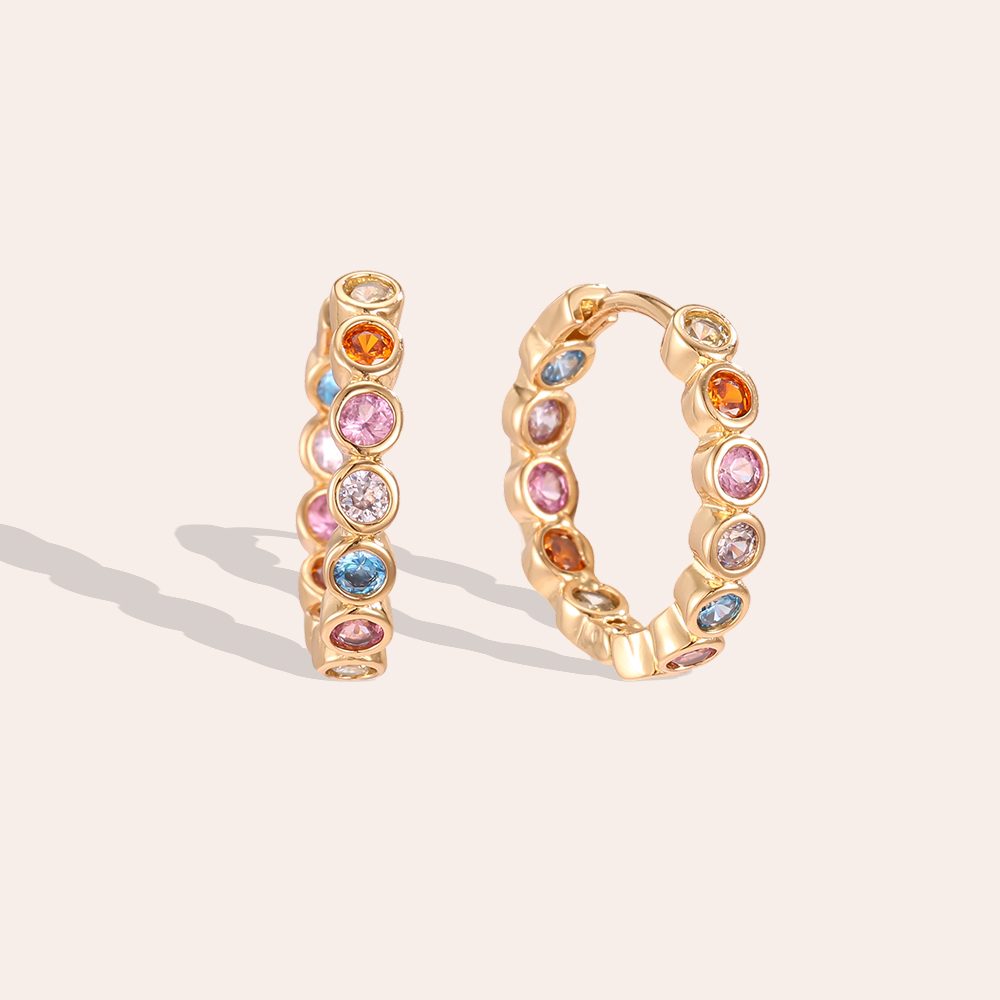 Vergoldete Ohrringe 16mm Zirkonia Creolen