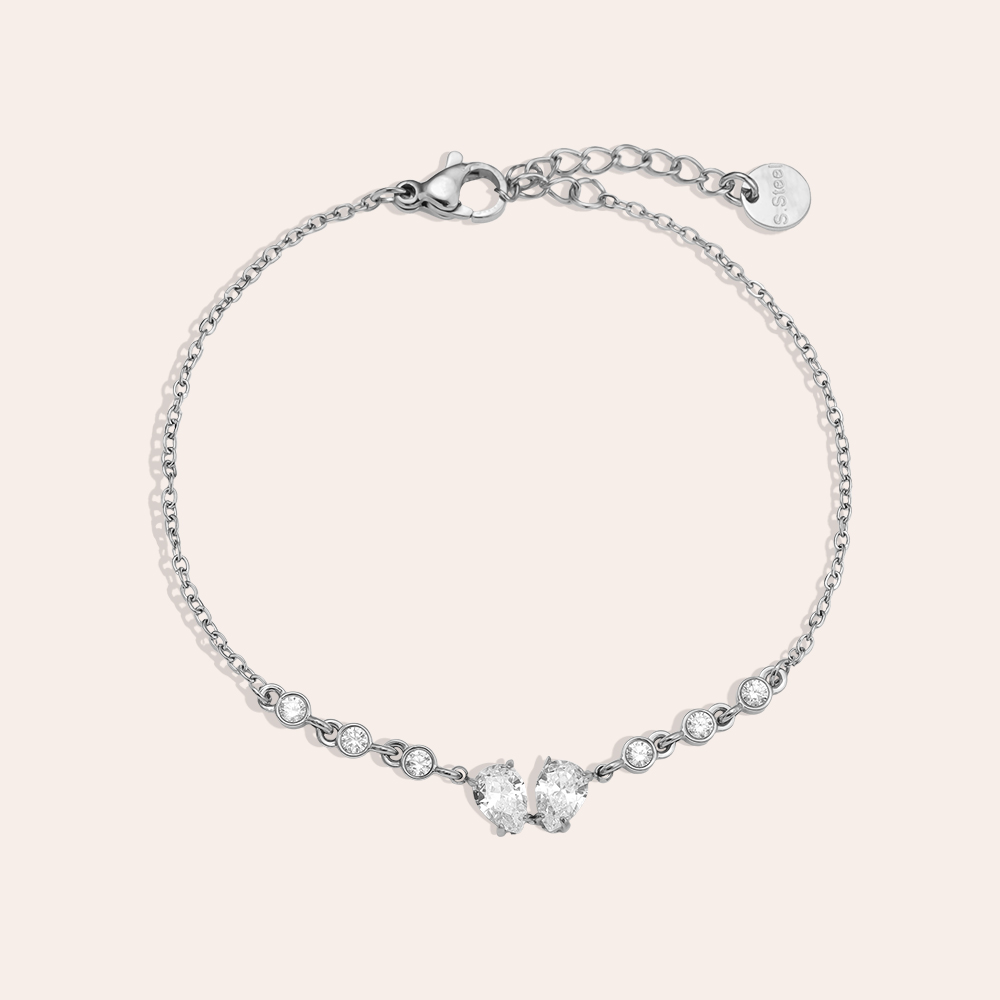 Edelstahl Armkette 16cm Fancy Sparkling Diamond