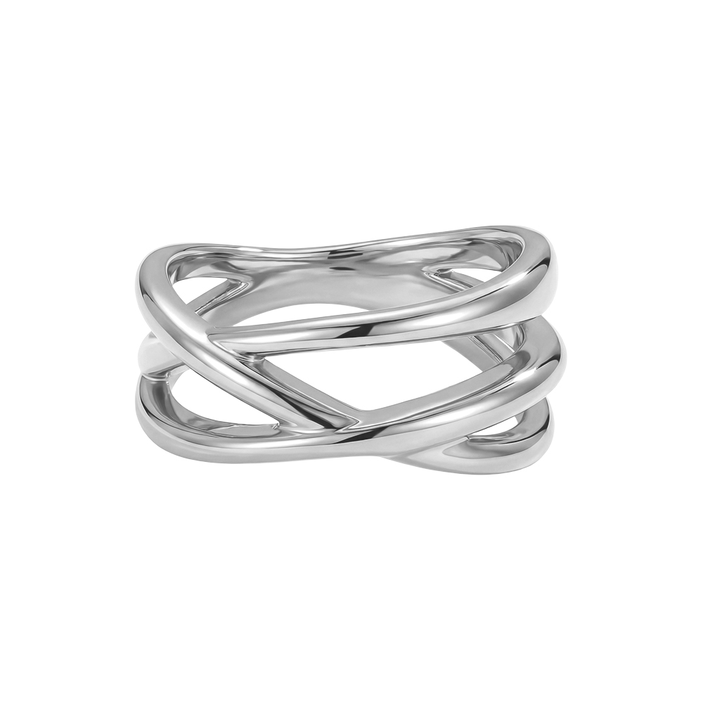 Edelstahl Ring einfach gekreuzt