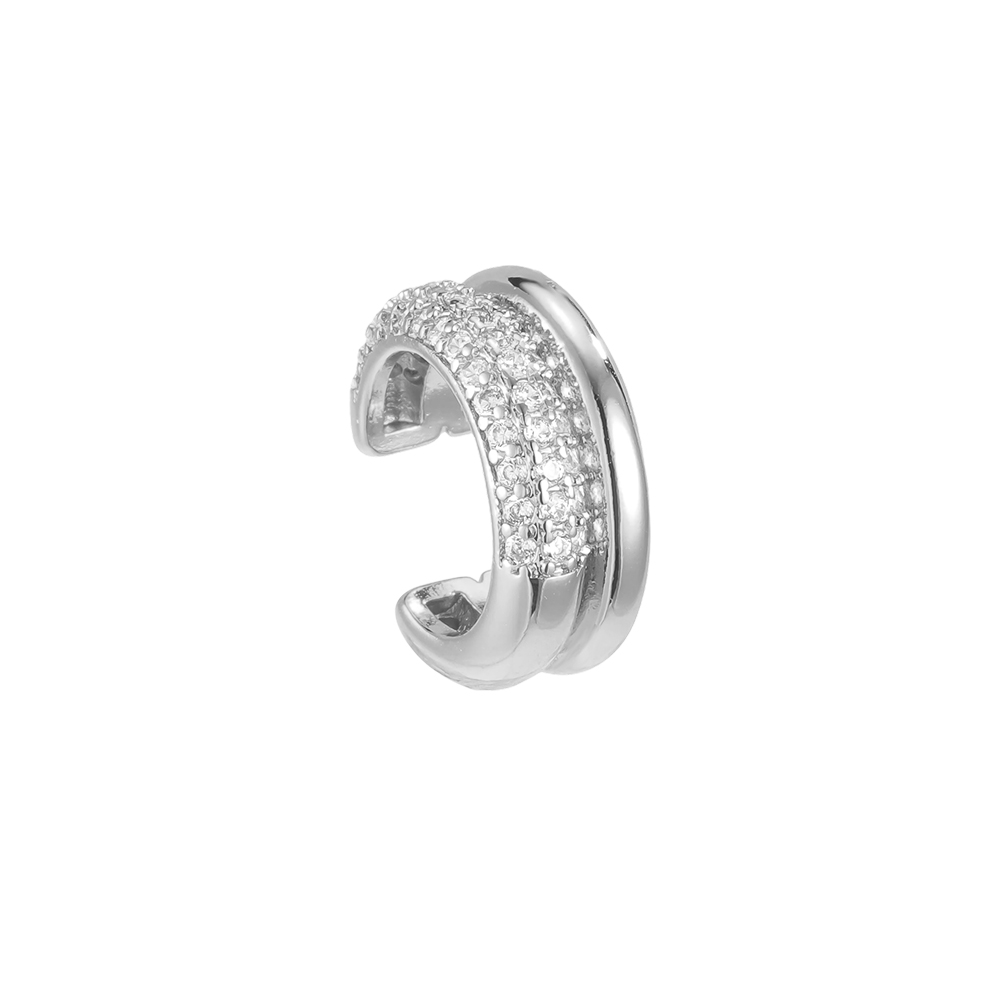 Vergoldete Ear-cuffs 15mm Halbkreis mit Zirkonia