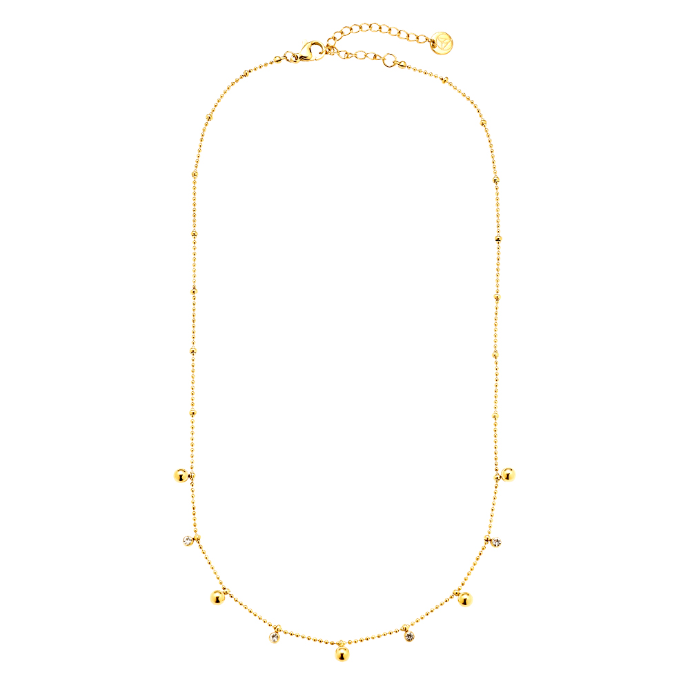 Edelstahl Halskette 40cm Dots And Diamond Dots