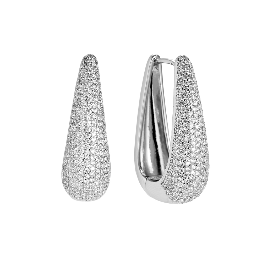 Vergoldete Ohrringe 3.2cm Drop Diamond