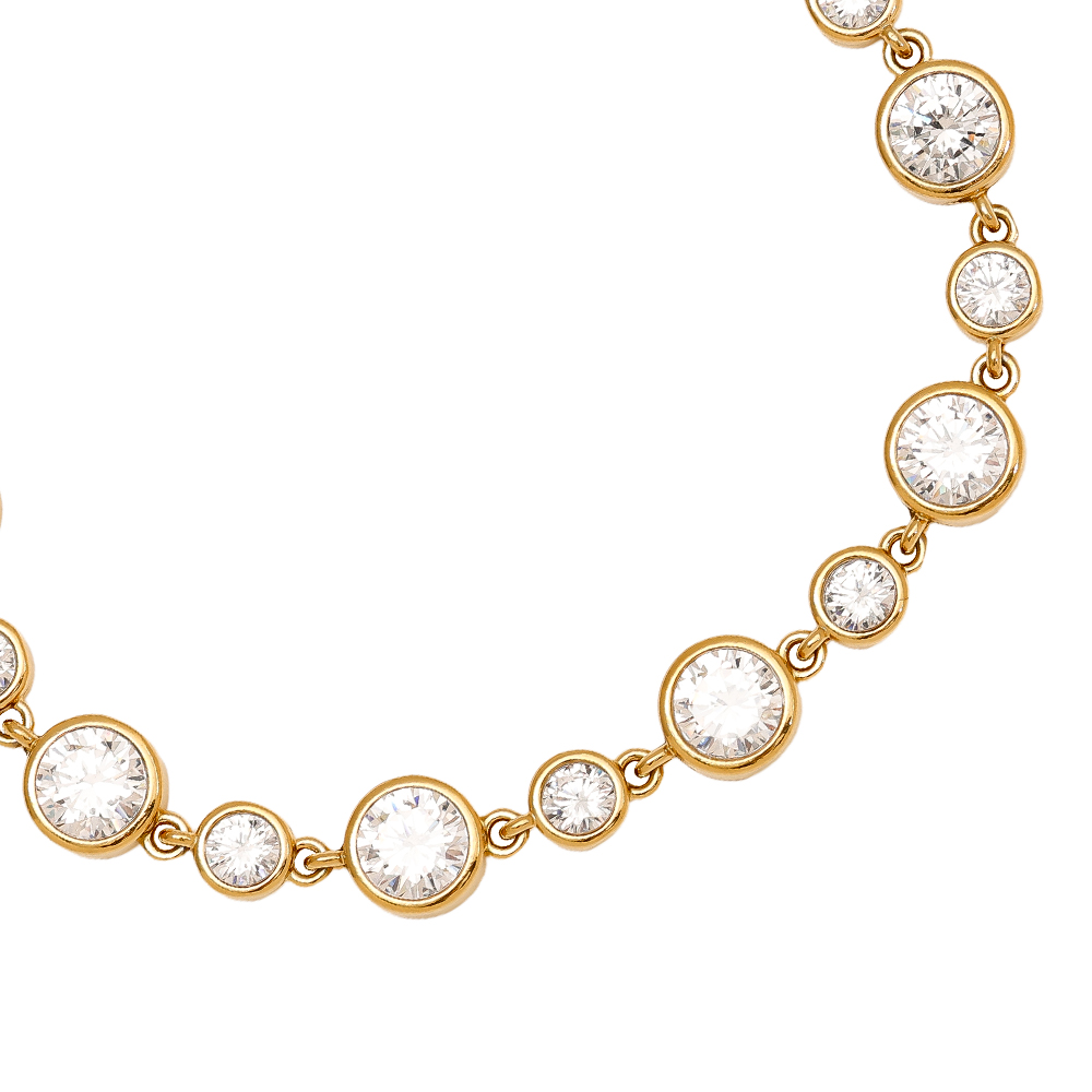 Edelstahl Armkette 16cm Fancy Round Diamond Chain