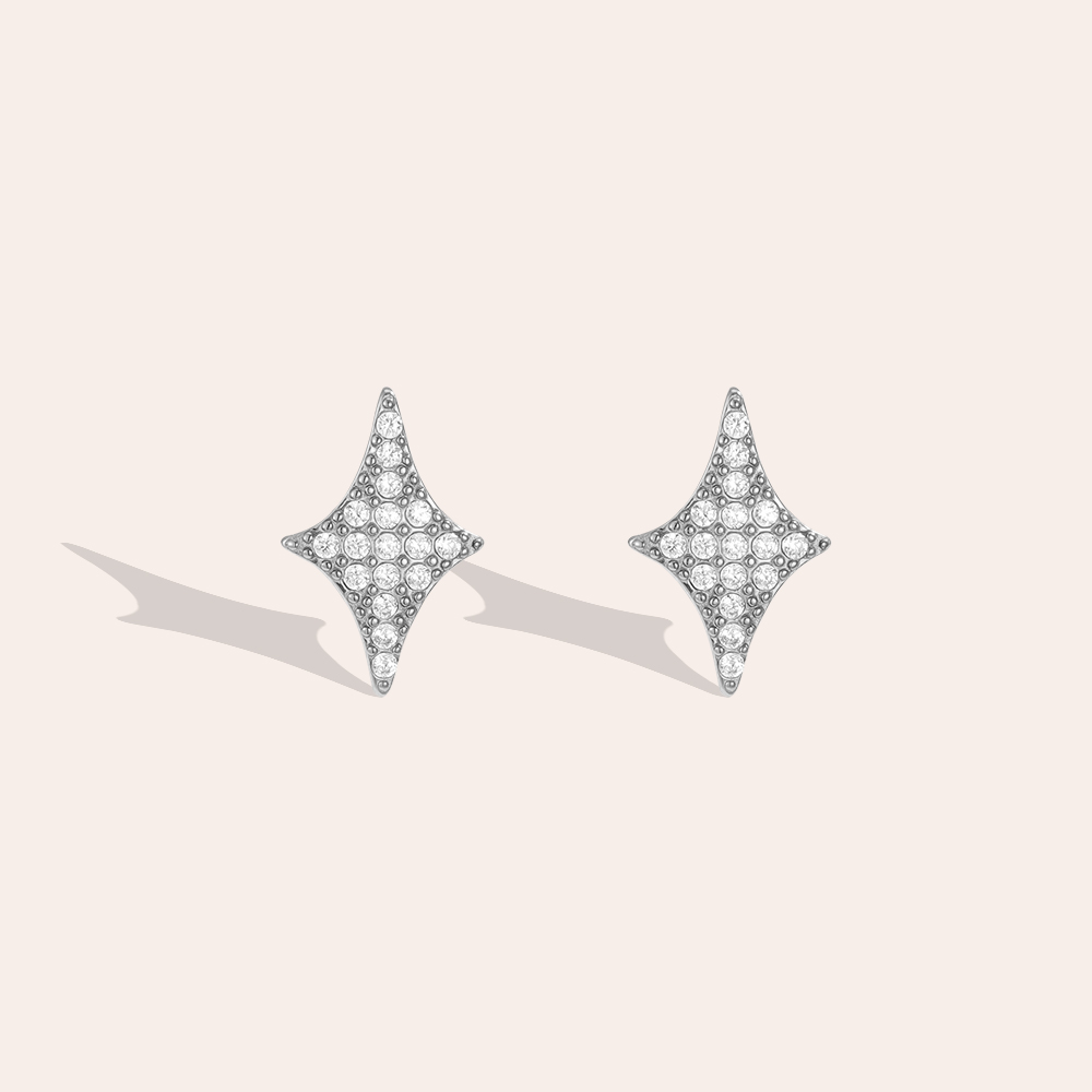 Edelstahl Ohrringe 13mm Blink Stern Zirkonia