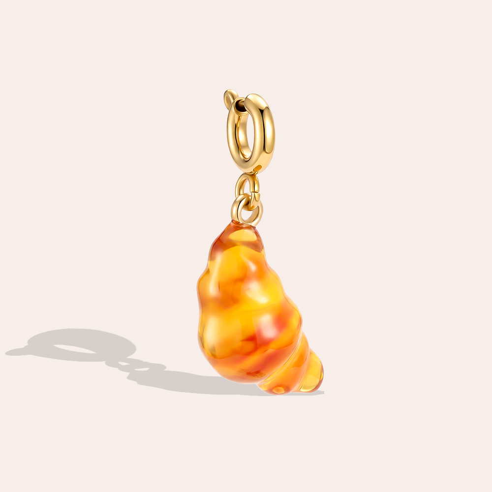 Edelstahl Pendant 25mm Croissant mit Federverschluss