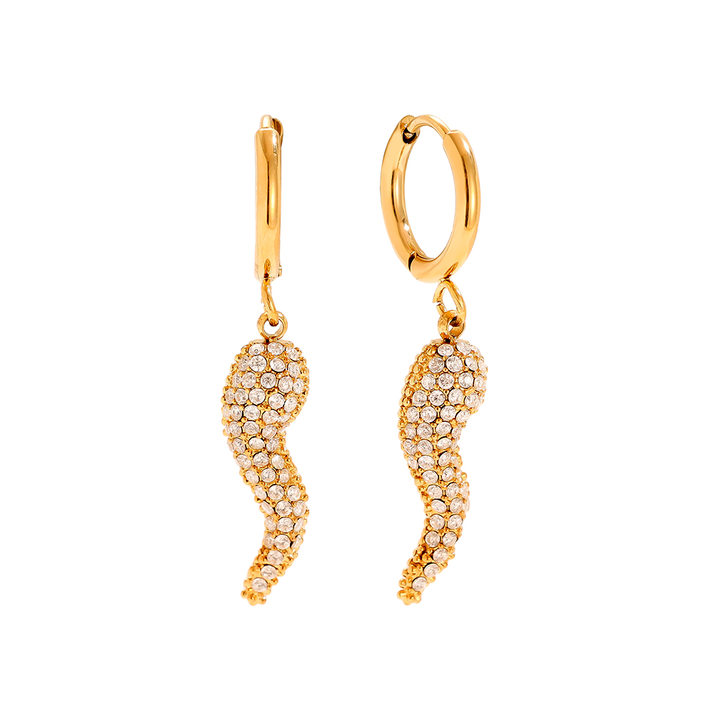 Edelstahl Ohrringe 32mm Diamond Pepper