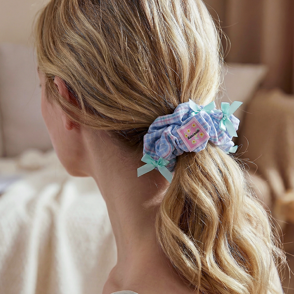 12*60mm Karos Steifen Bogen Scrunchie   