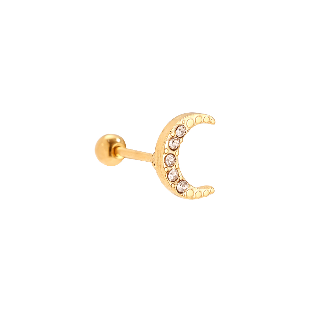 Edelstahl Piercing 8mm Diamond Moon