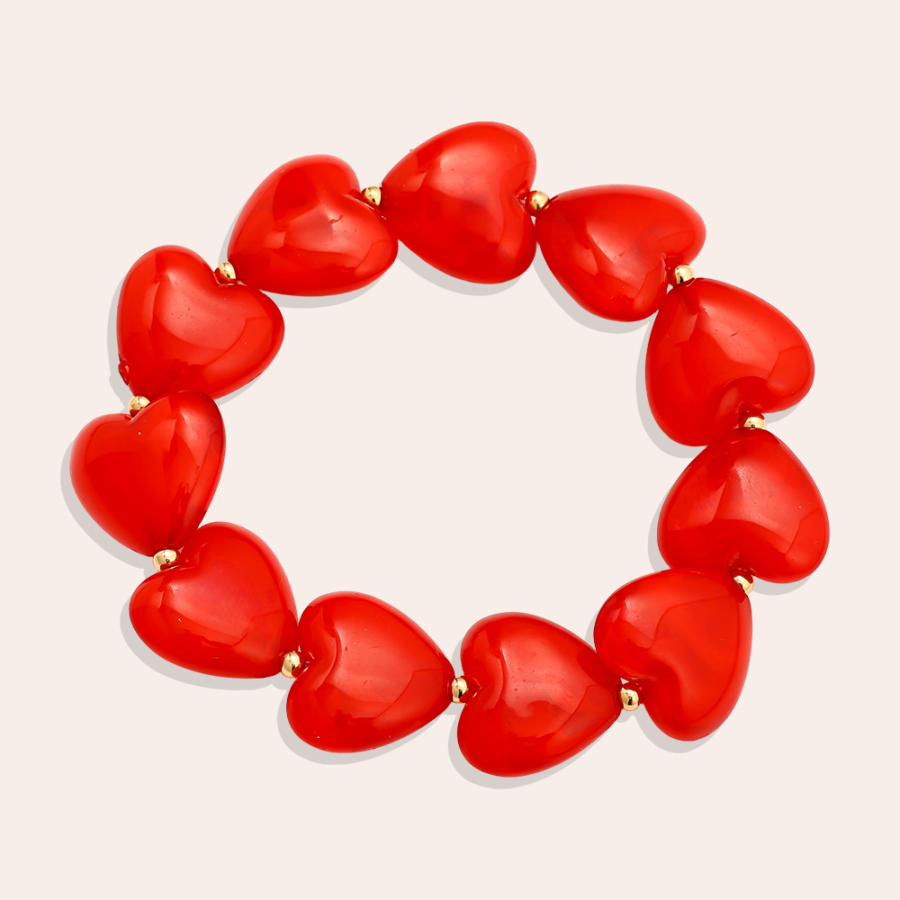 Edelstahl Armkette Elastic Acrylic Heart Chain