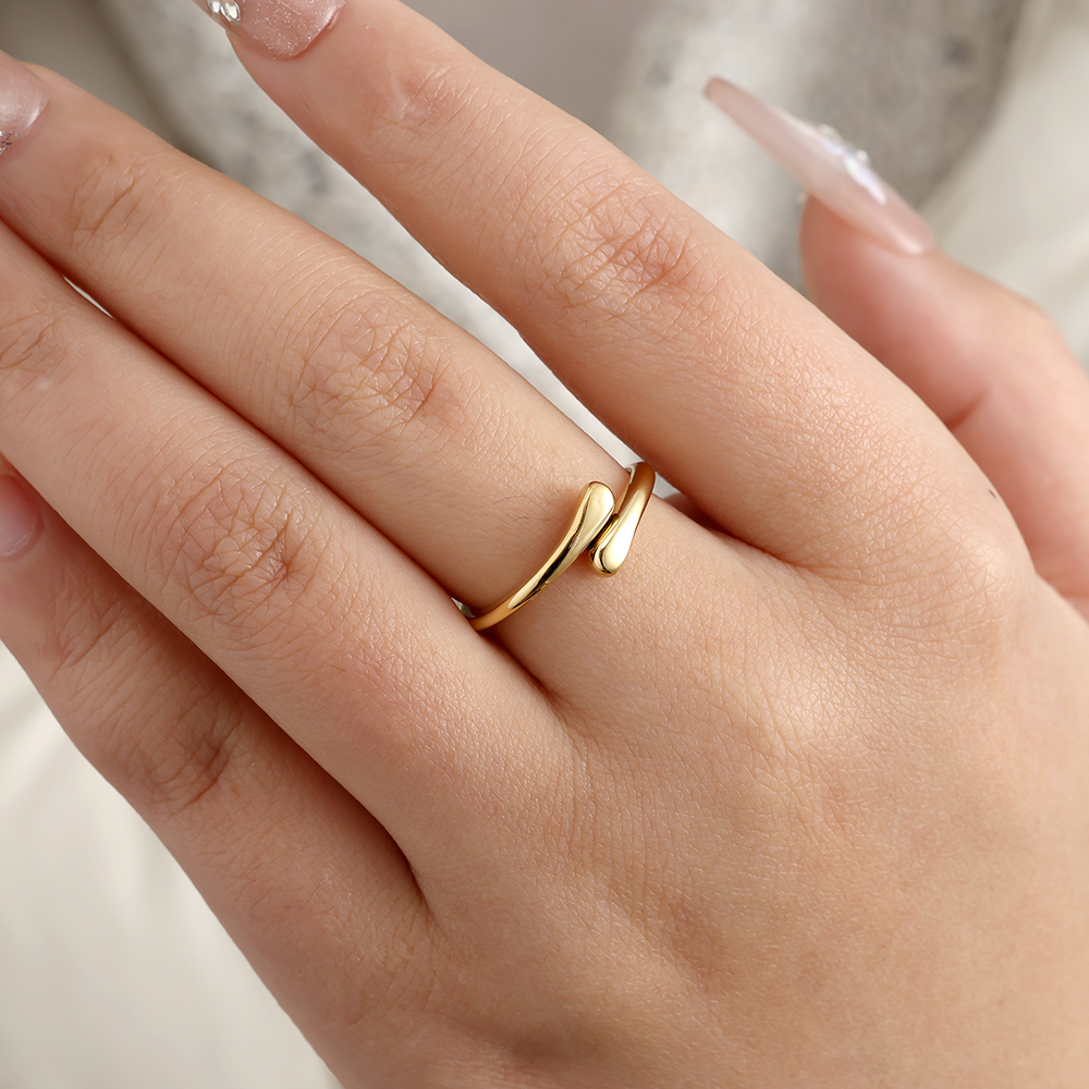 Edelstahl Ring Tiny Drops