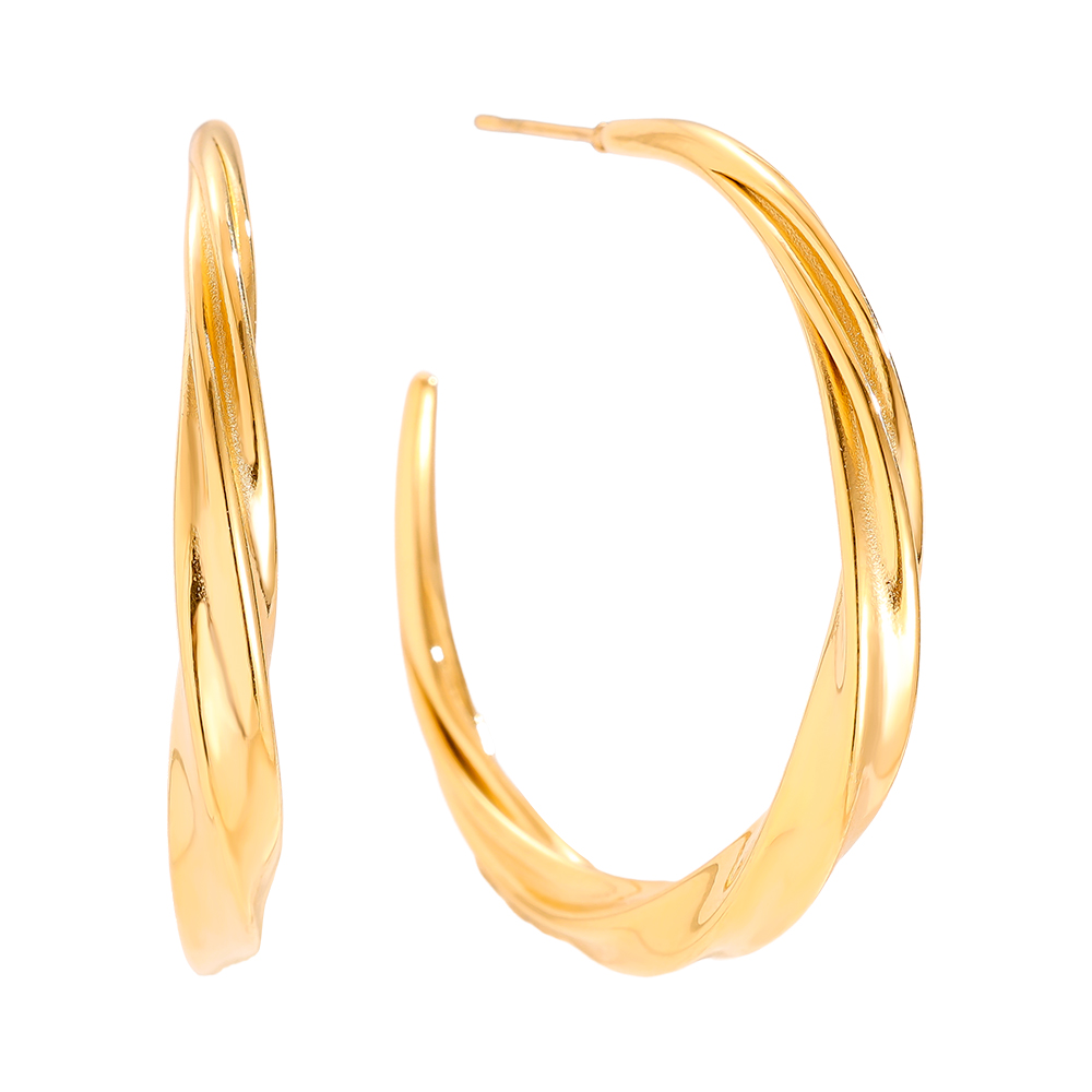 Edelstahl Ohrringe 45mm Classic Twist
