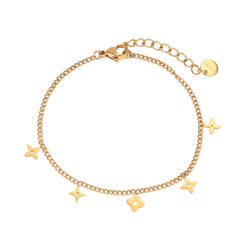 Edelstahl Armband 15cm verschiedene Kleeblatt