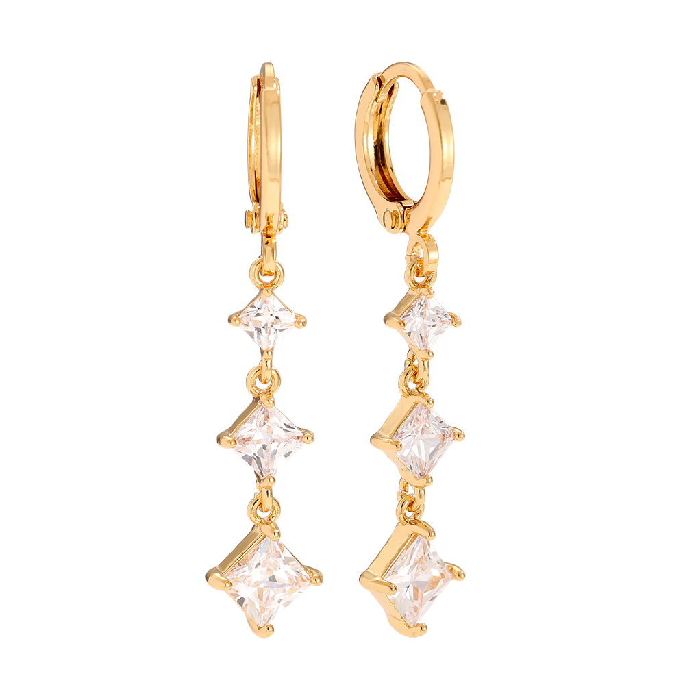 Vergoldete Ohrringe 3.9cm Diamond Cubes
