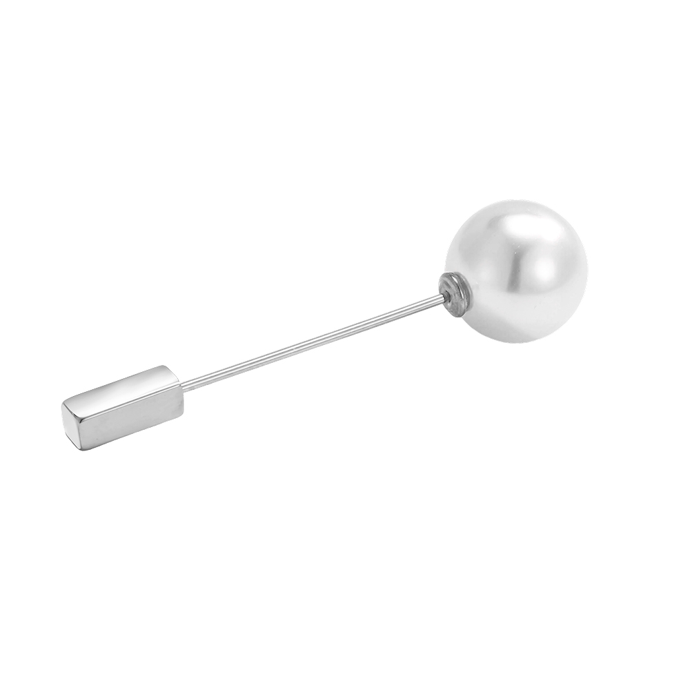 6cm eine Perle Edelstahl Brosche   