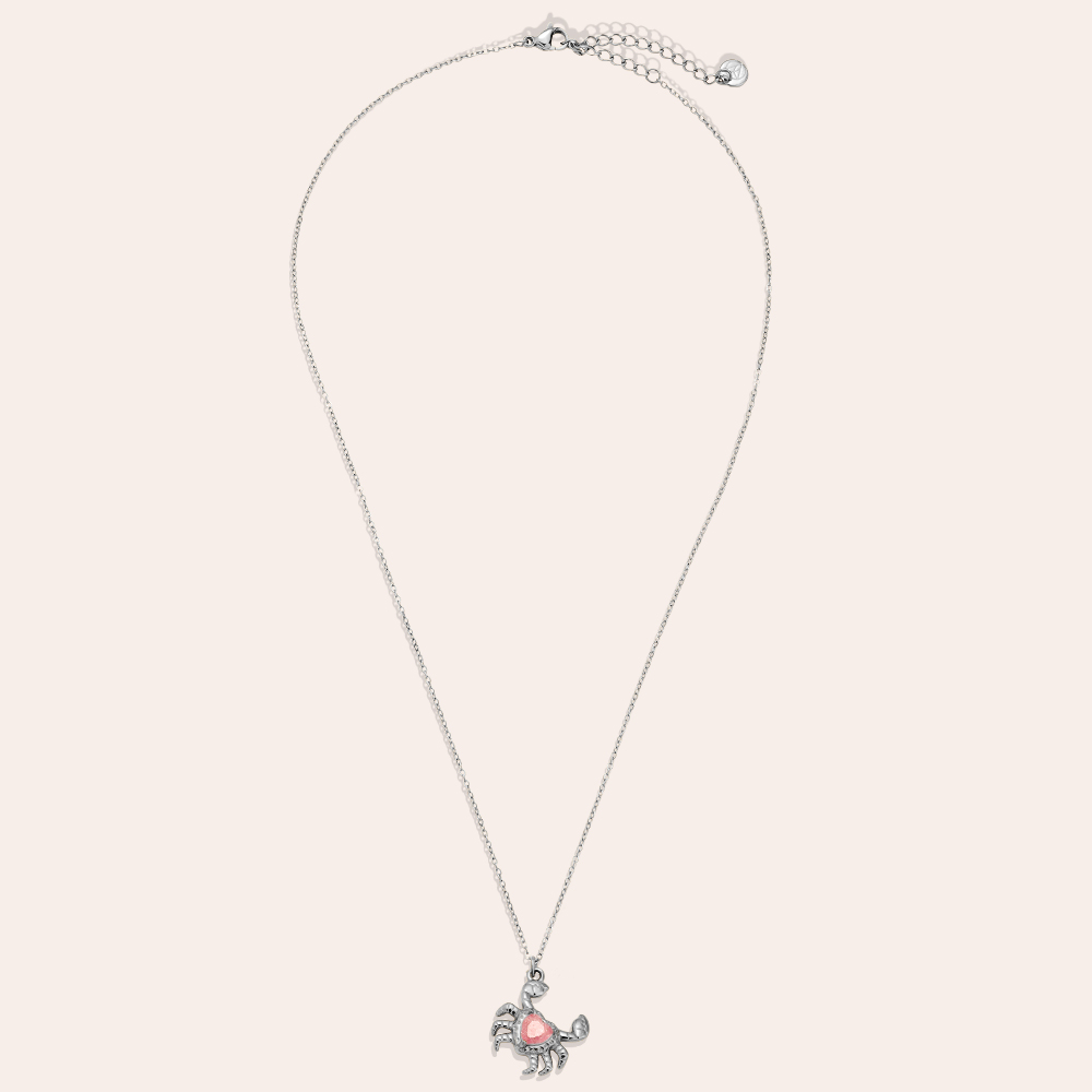 Edelstahl Halskette 43cm Crab And Diamond
