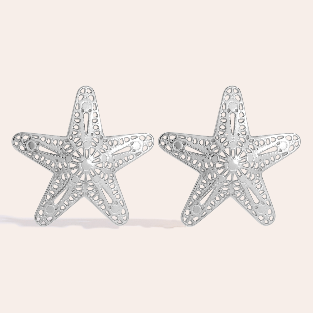 Edelstahl Ohrringe 45mm Nice Sea Star