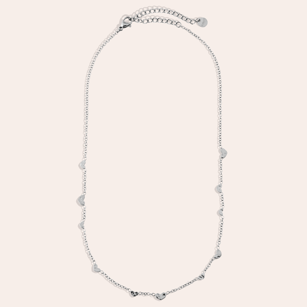 Edelstahl Halskette 39cm Mini Hearts Chain