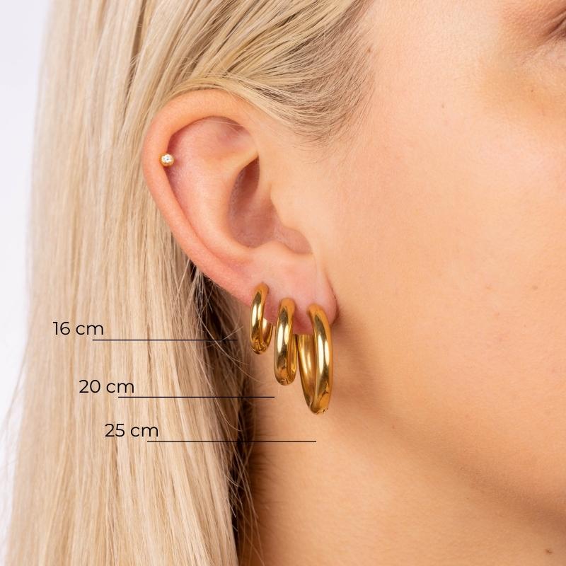 Edelstahl Ohrringe 16mm Simple Hoop