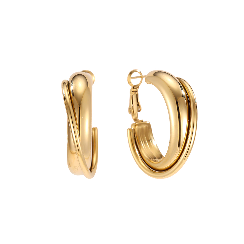 Edelstahl Ohrringe 3.5cm Hoop