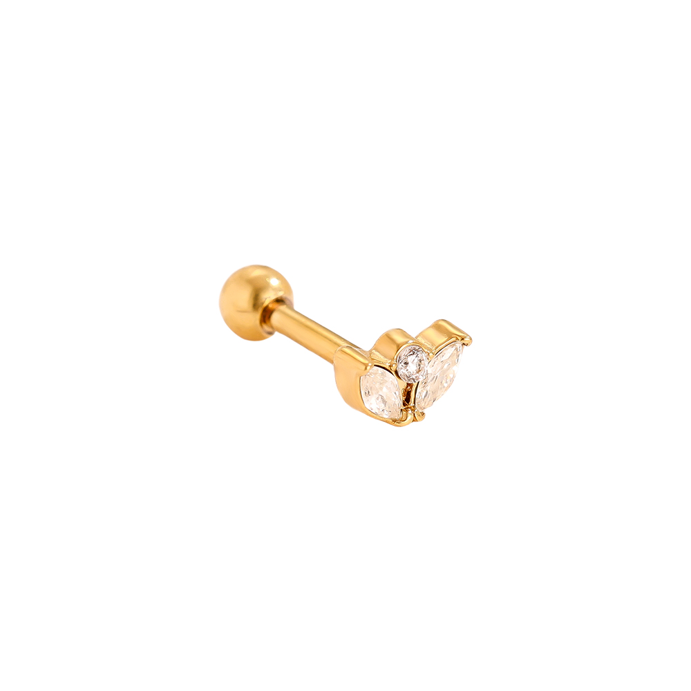 Edelstahl Piercing 5mm Mini Diamond Crown
