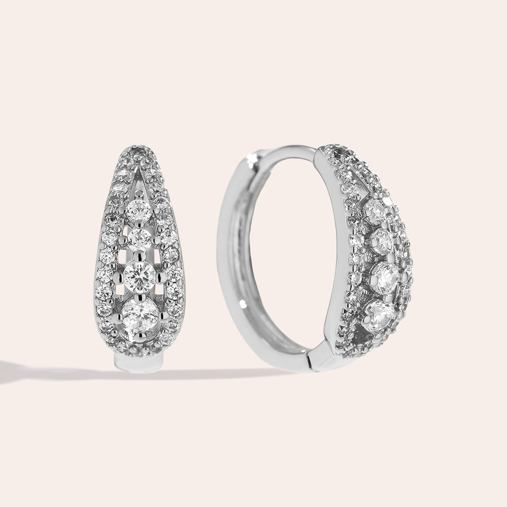 Vergoldete Ohrringe 1.5cm Fine Diamond Hoop