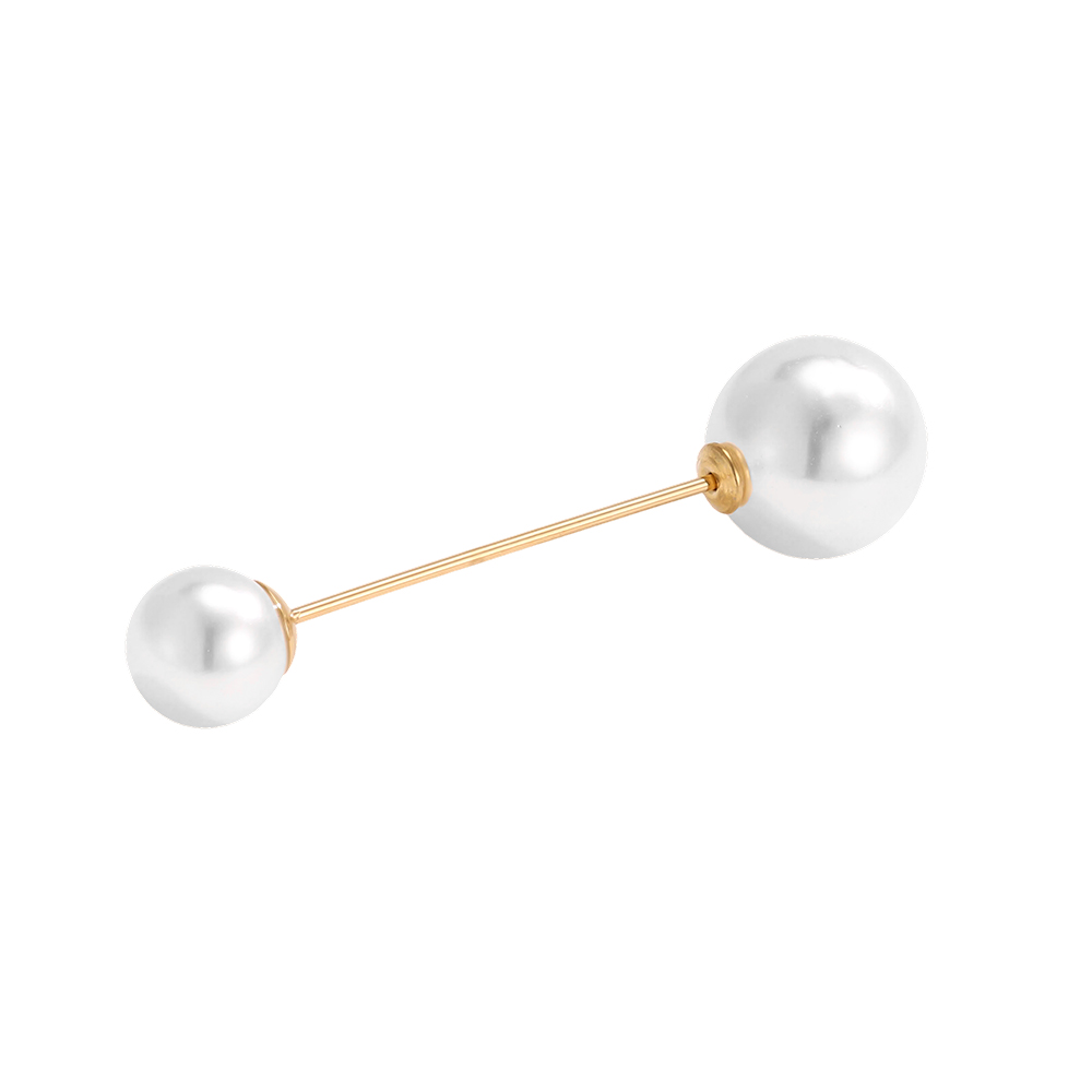 5.5cm eine Perle Edelstahl Brosche  
