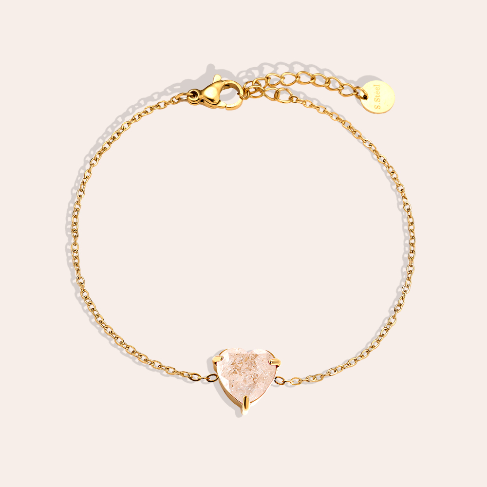 Edelstahl Armband 16cm Multi Color Diamond Heart