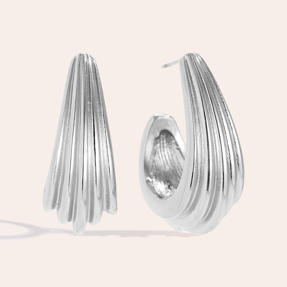 Edelstahl Ohrringe 30mm Pro Elegance Flow