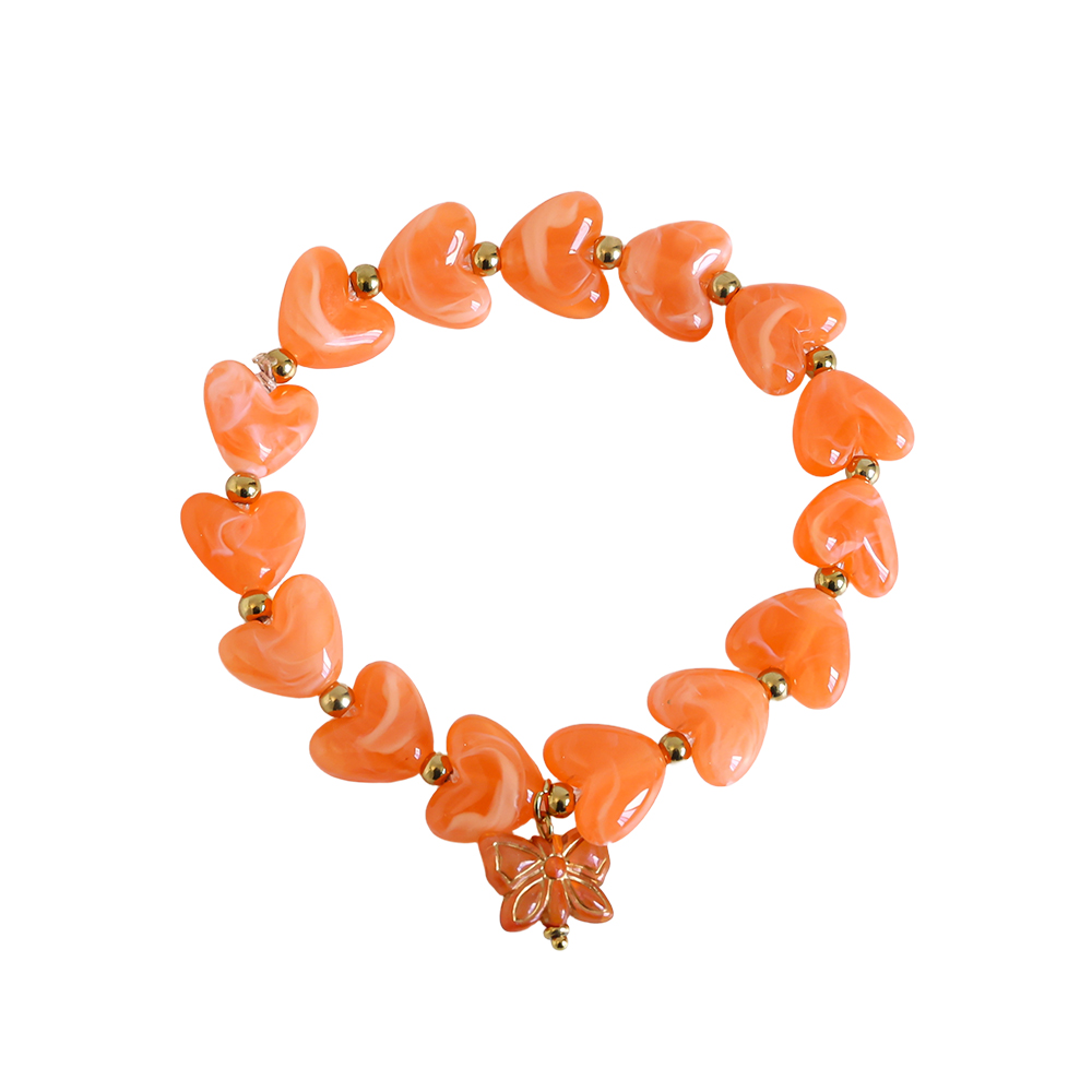 Edelstahl Armkette 20cm Elastic Acrylic Herz Chain With Butterfly