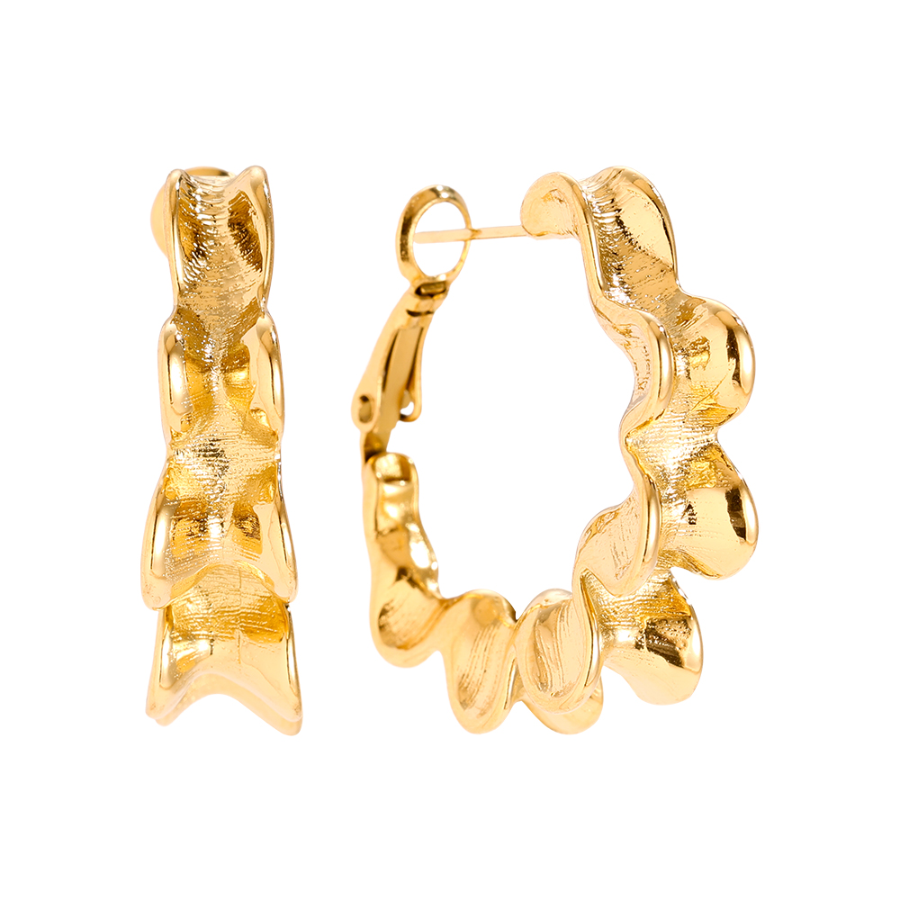 Edelstahl Ohrringe 3cm Like Flower Hoop