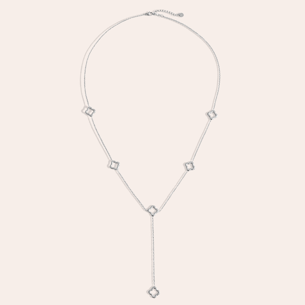 Edelstahl Halskette 64cm Kleeblatt