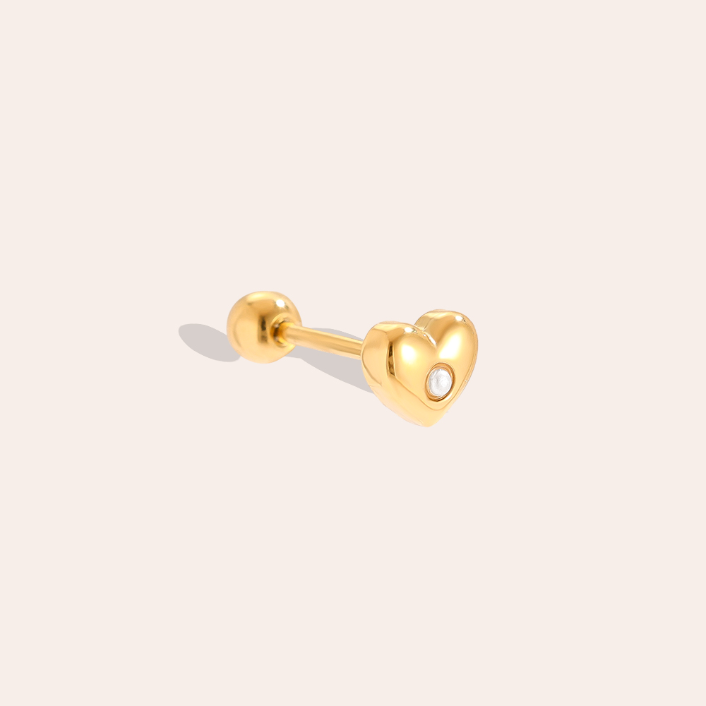 Edelstahl Piercing 4mm Diamond In Heart