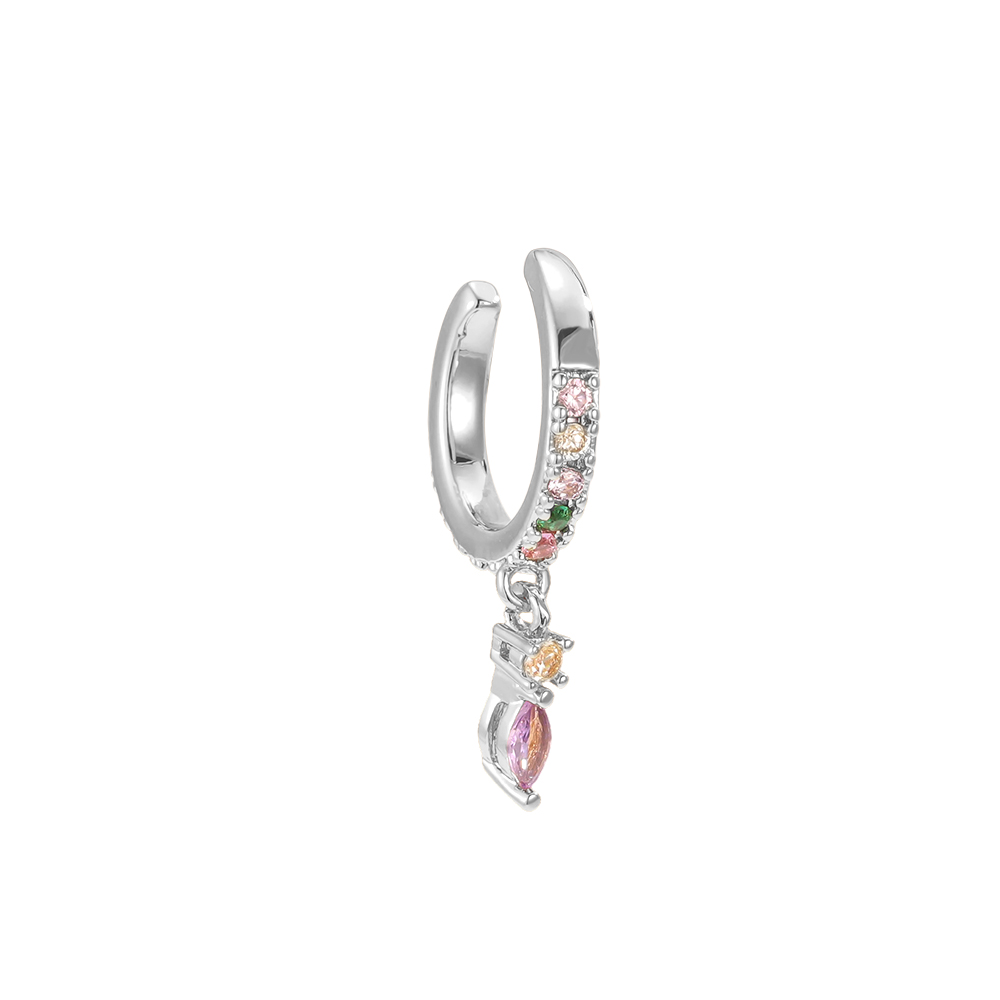 Vergoldete Ear-cuffs 14mm Zirkonia  Kleine Tropfenformiger 