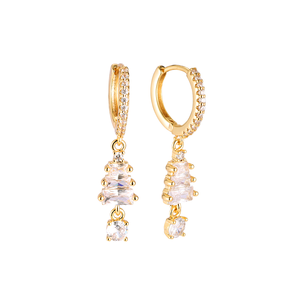 Vergoldete Ohrringe Tree and Diamond