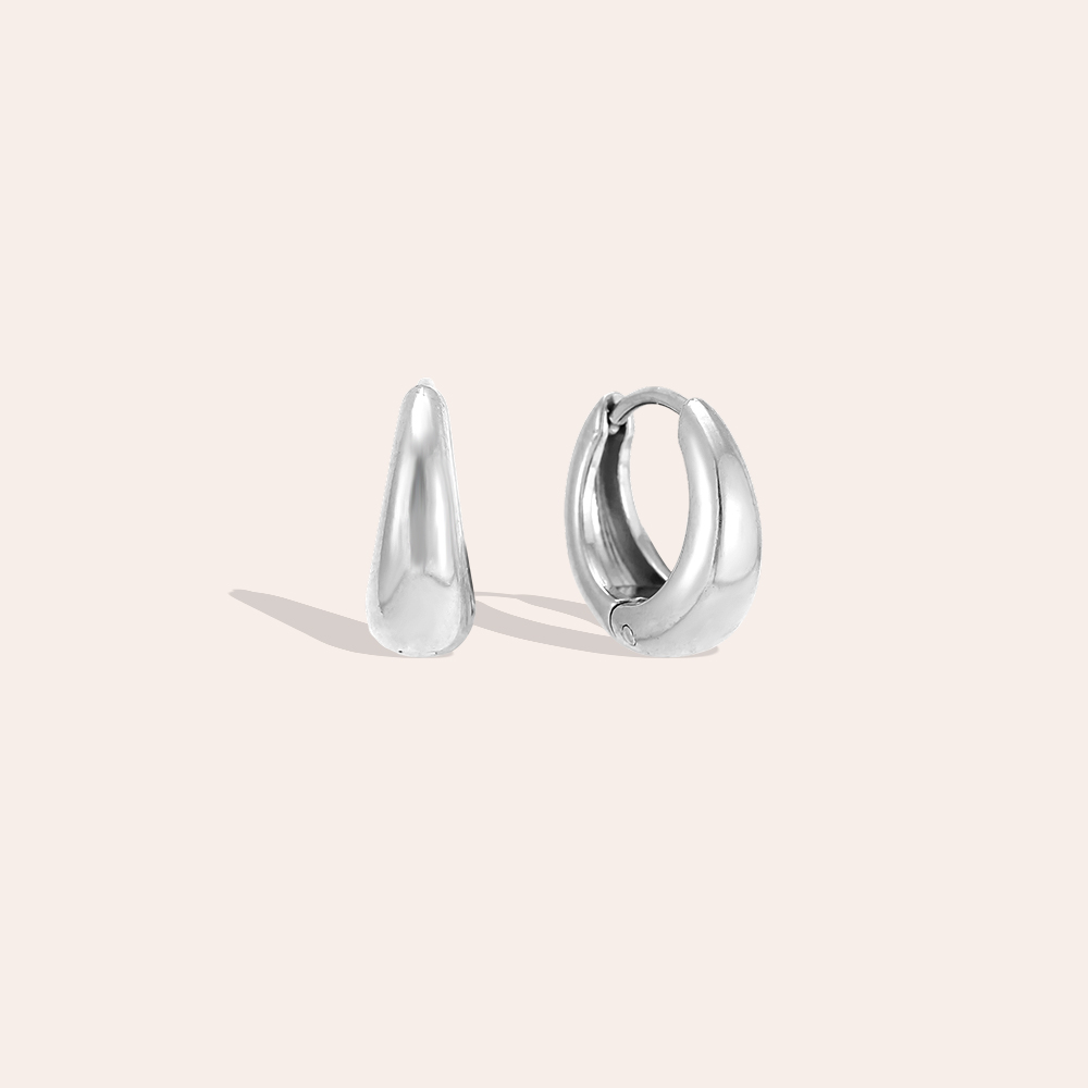 Edelstahl Ohrringe 14mm klassisch Creolen  