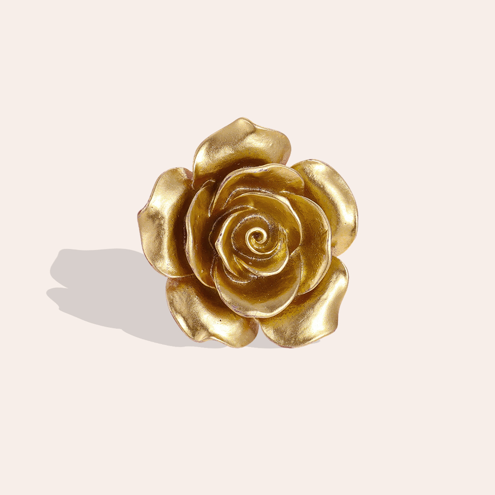 35mm Vintage Gold Rosen Zierknopf Brosche