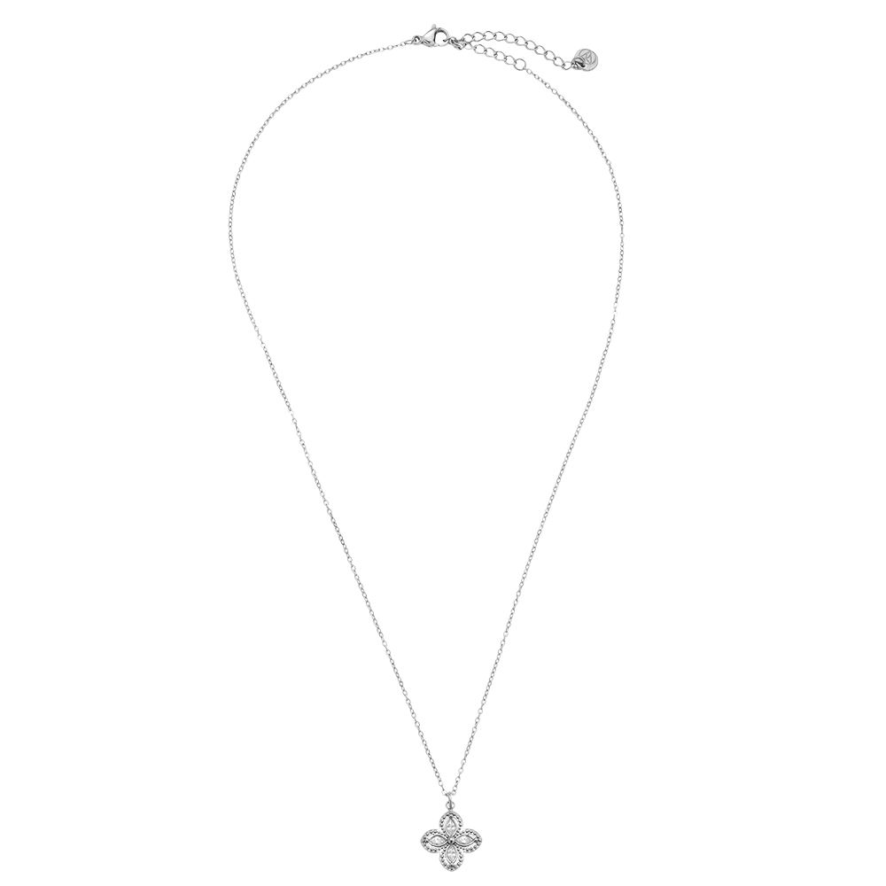 Edelstahl Halskette 40cm Fancy Diamond Flower