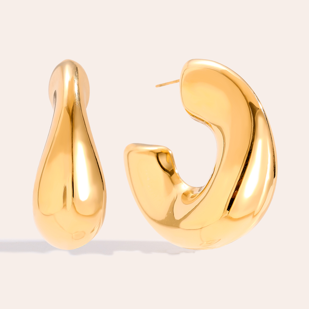 Edelstahl Ohrringe 40mm Dick Hoop