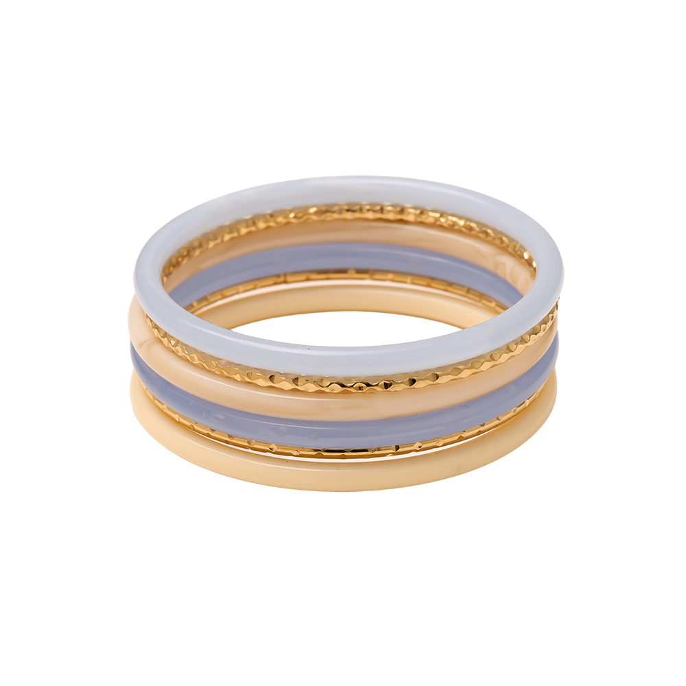 Edelstahl Armreif Set 6.5cm Width 6er Resin 