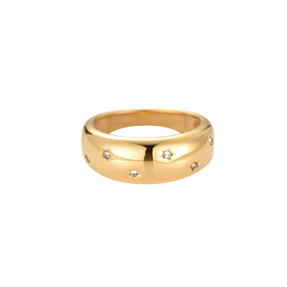 Edelstahl Ring 6 Stars