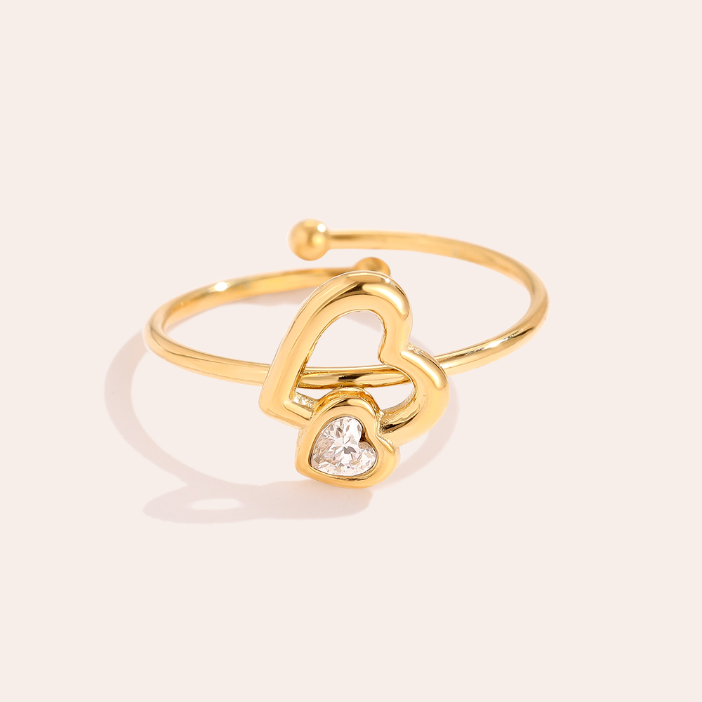 Edelstahl Ring Sweet Hearts