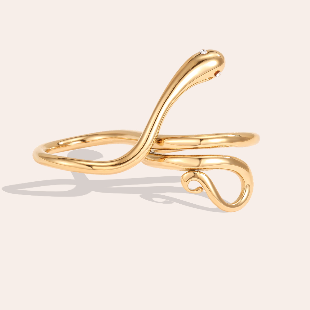 Edelstahl Ring Verstellbar Schlangendesign