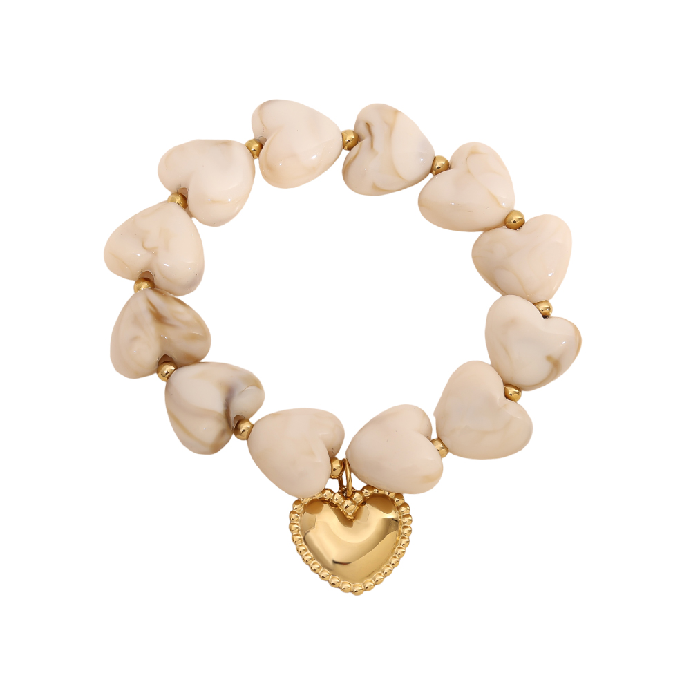 Edelstahl Armkette 20cm Acrylic Heart Chian