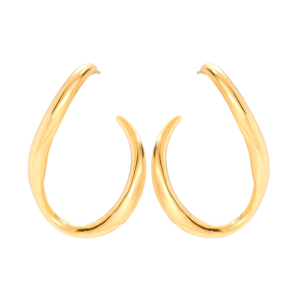 Edelstahl Ohrringe 40*30mm Egg Hoop