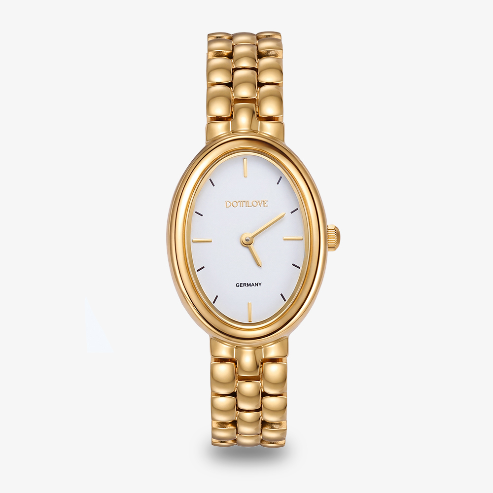 Edelstahl Uhr Oval
