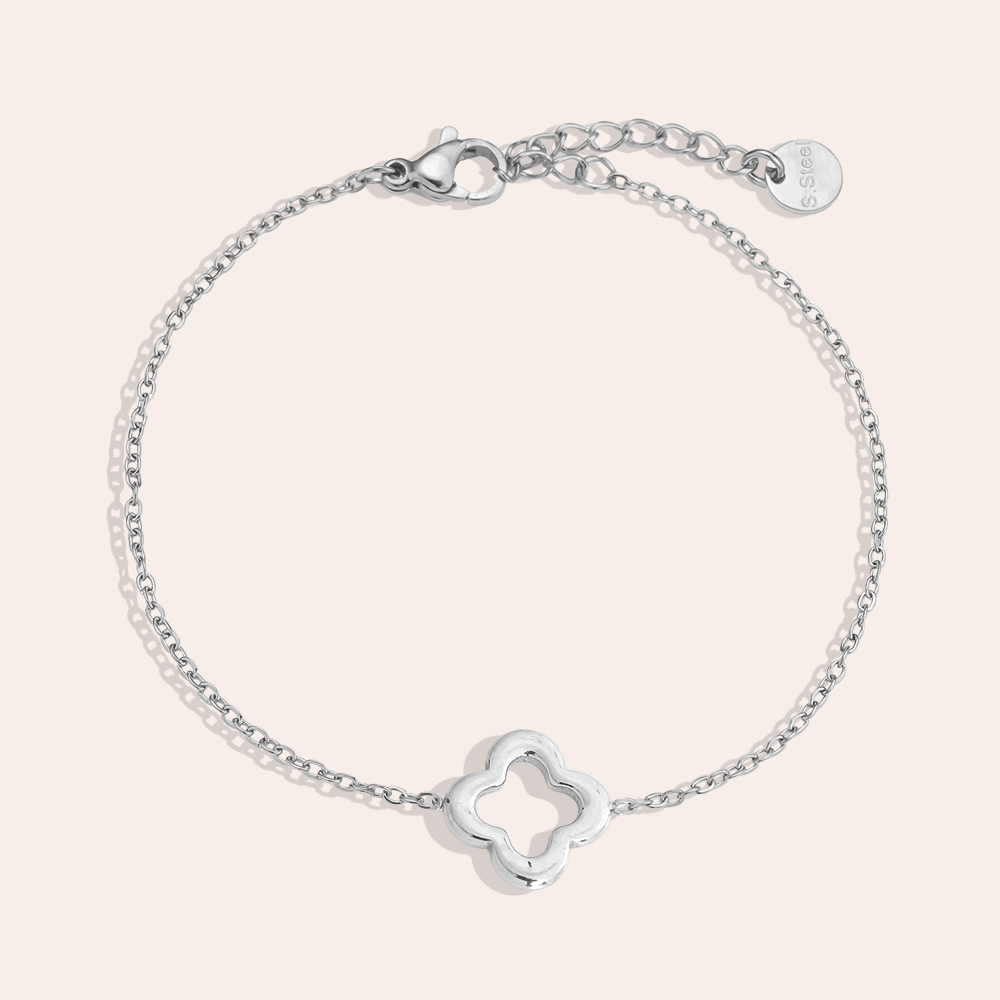 Edelstahl Armband 16cm Glückskleeblatt