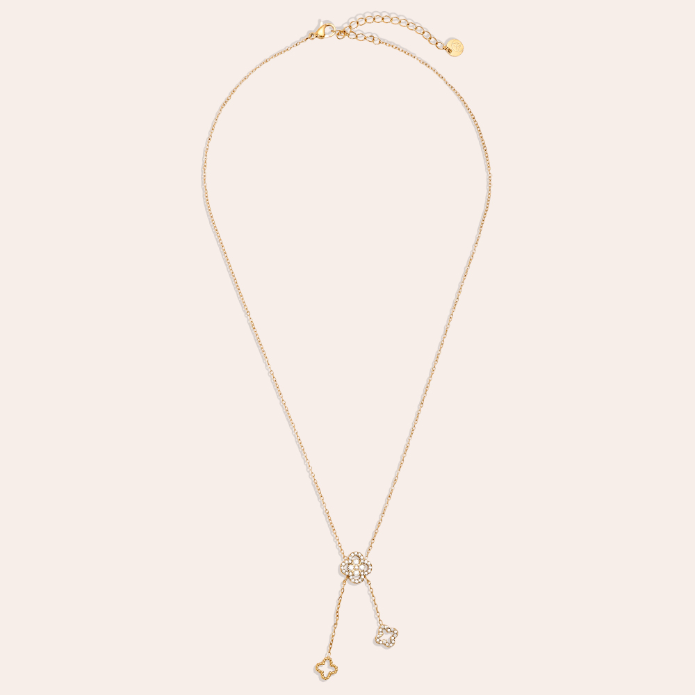 Edelstahl Halskette 39cm Perfect Diamond Lucky Flower