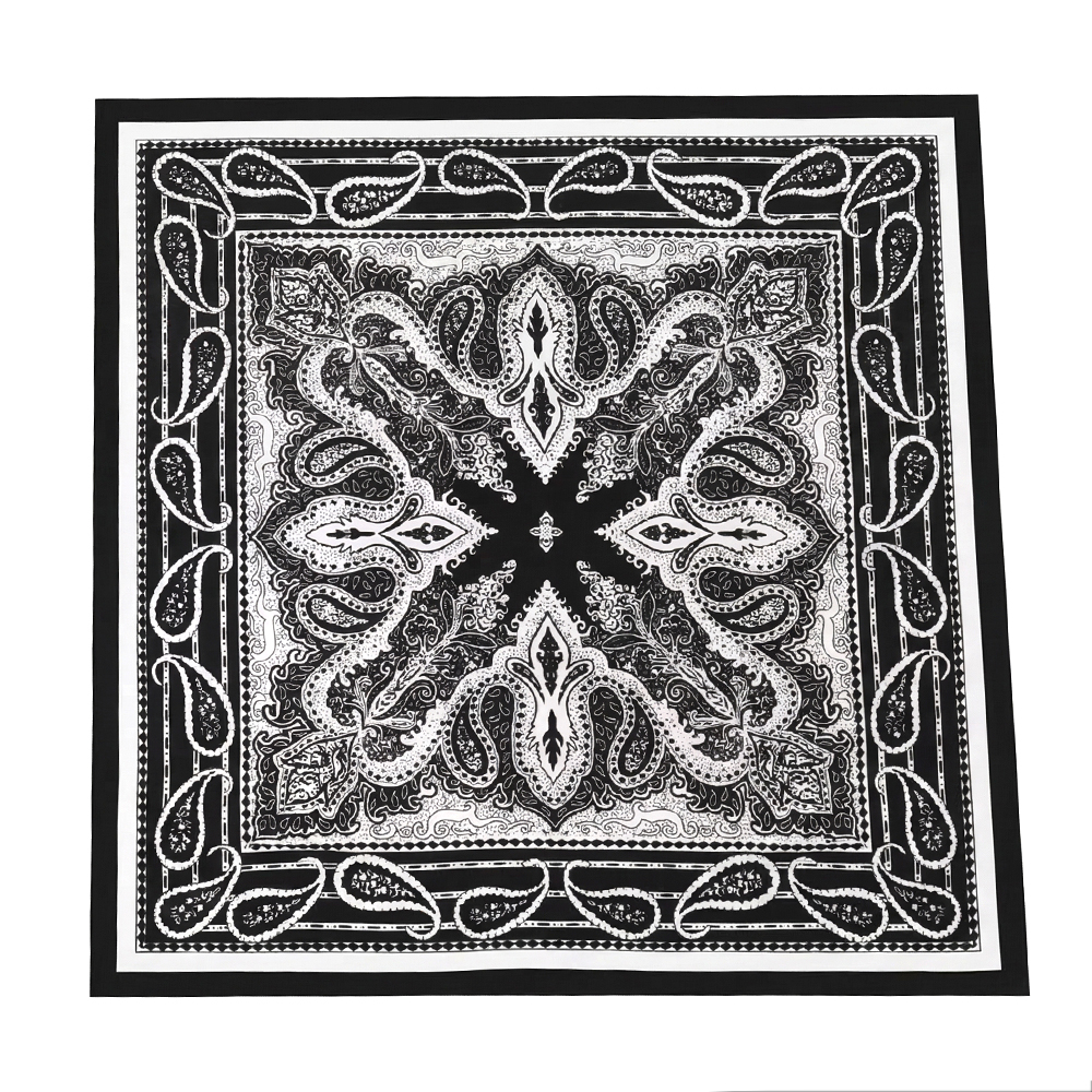 70*70cm Schwarz-Grauer Paisleymuster Schal